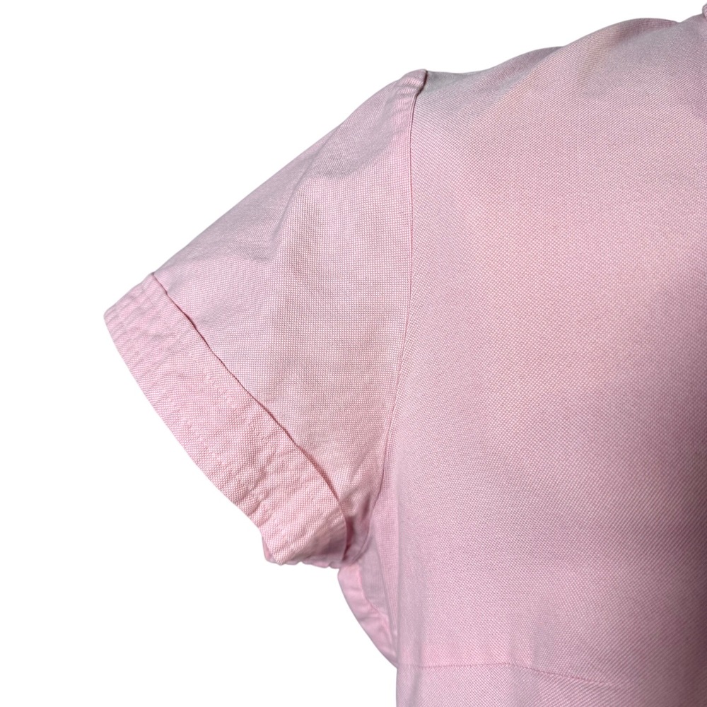 VTG J.Crew Womens Pink Cotton Oxford Short Sleeve Button Down Shirt XL - Picture 5 of 9